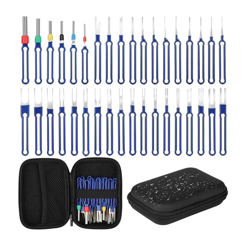 36Pcs Terminal Removal Tool Kit Pin Extractor Tool Terminal Ejector Kit Electrical Wire Connector Pin Removal Tool Kit