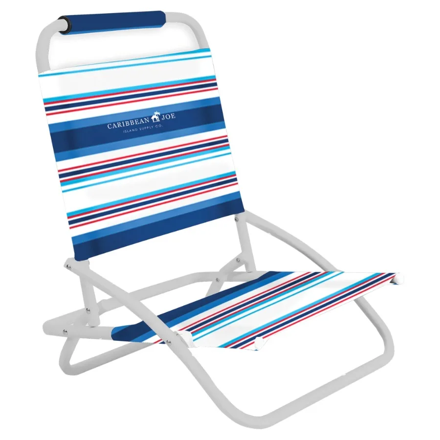 

Single position folding beach chair, lightweight,225-pound weight capacity with durable steel frame,Durable powder coating