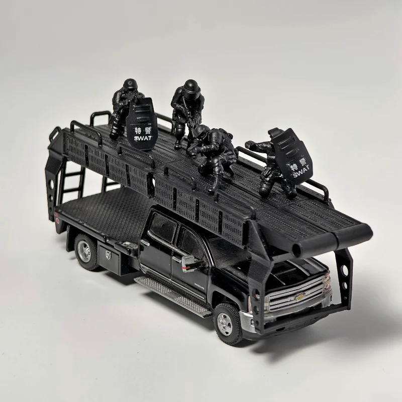 

New1/64 Police Special Forces Miniature Doll Model 4-person Set DIY Scene Matching Handmade Painted Toys Handheld Gifts Ornament