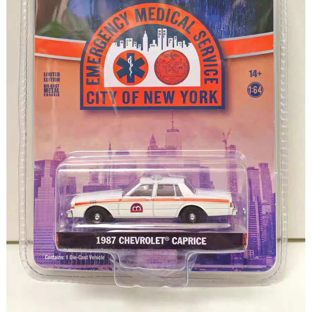 1987 Chevy Caprice NYC EMS Emergency Medical Service Car 1:64 Scale Alloy Rescue Vehicle Model Collection Hobby Toy Gift 30442