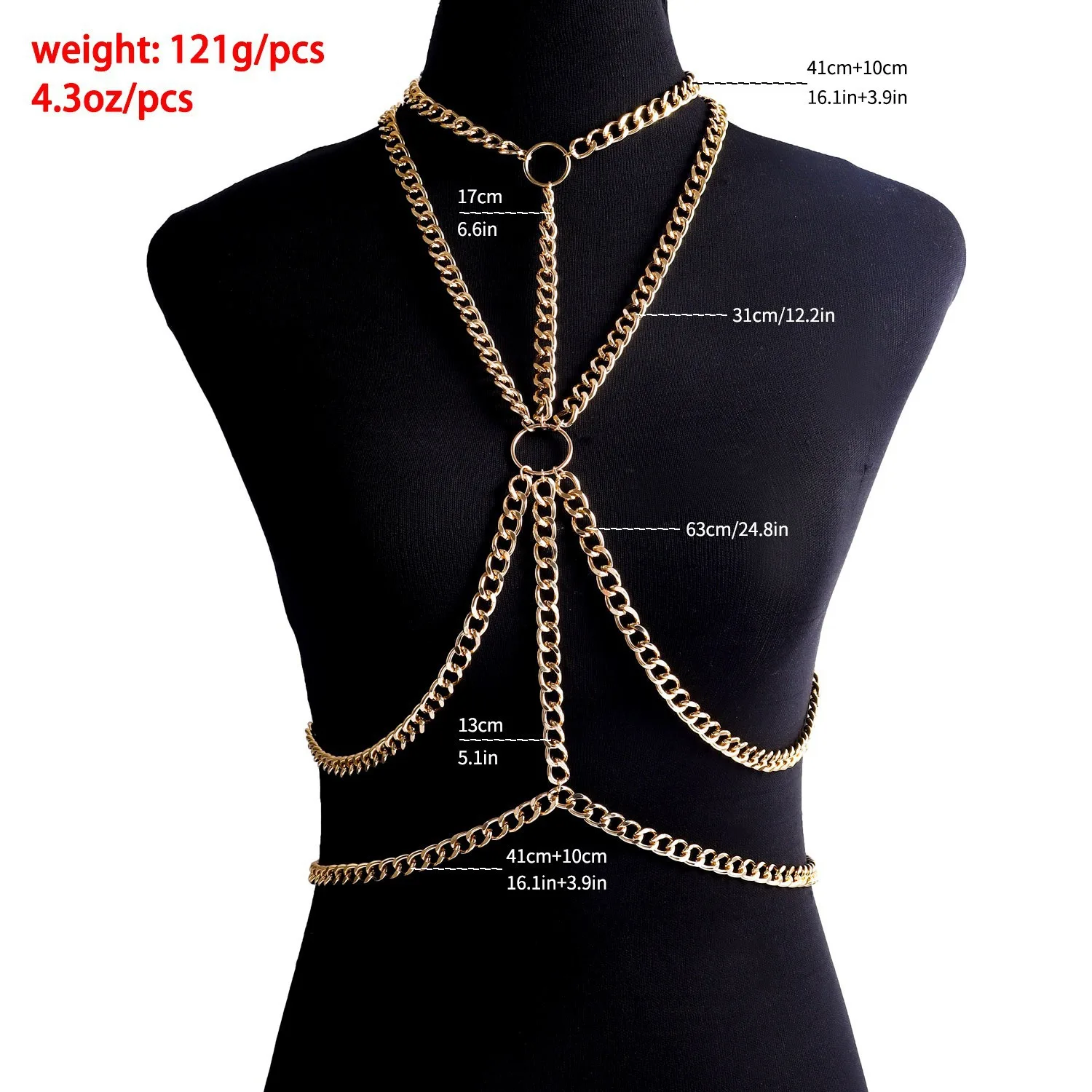 Reggiseno sexy in metallo con imbracatura per il petto, catena per bikini da spiaggia, catena per il corpo raccolto per donna, accessori per gioielli da festival di moda punk gotico