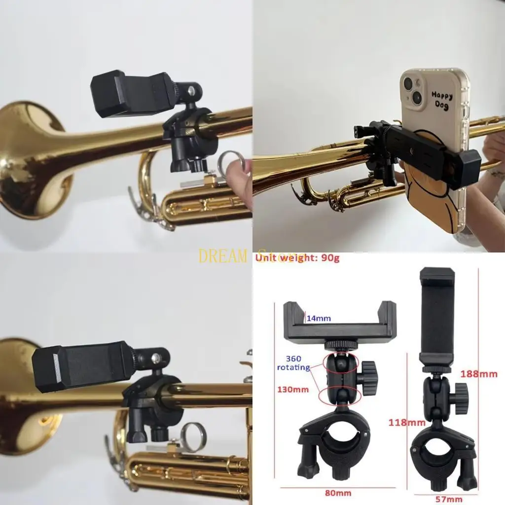 

Крепление для телефона, вращающийся на 360 градусов регулируемый зажим для трубки, аксессуар для музыкальной практики, лучшая