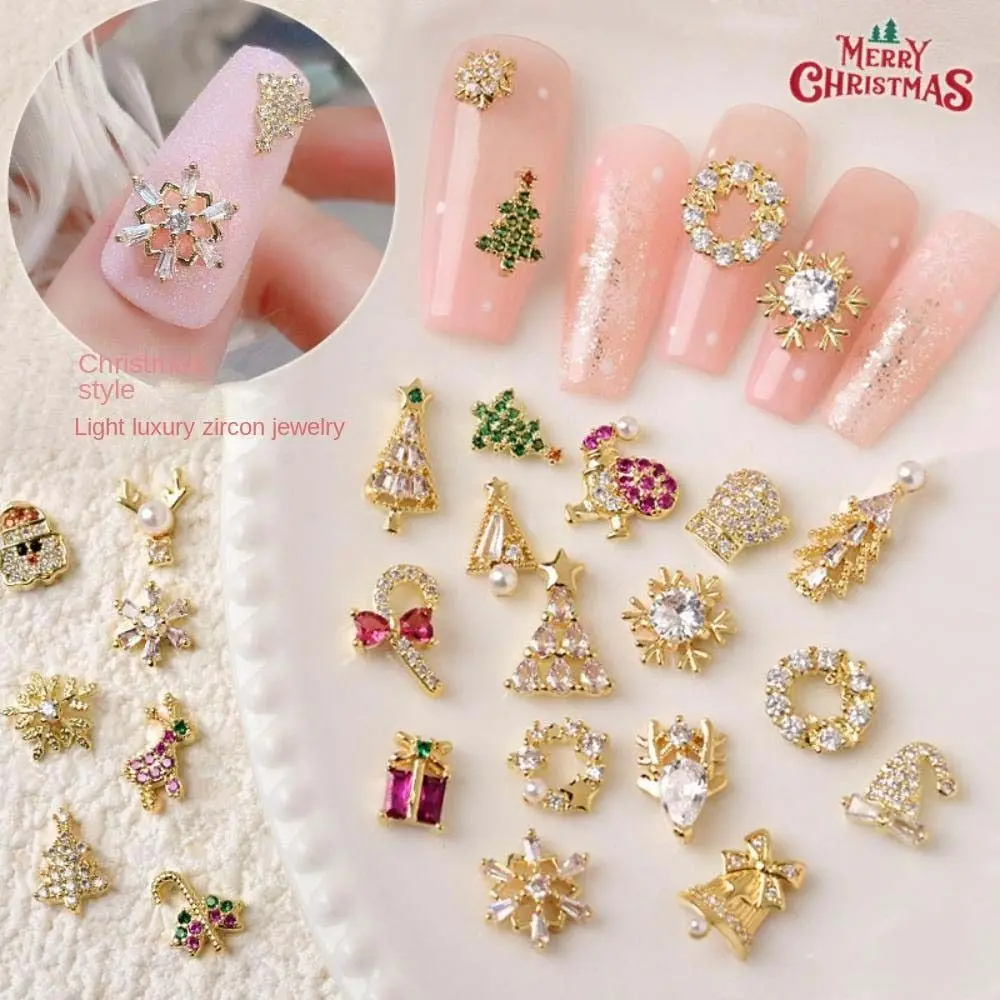 Manicure Accessories Santa Claus Snowflake Nail Rhinestones 3D Nail Jewelry Christmas Nail Decorations Christmas Nail Drills