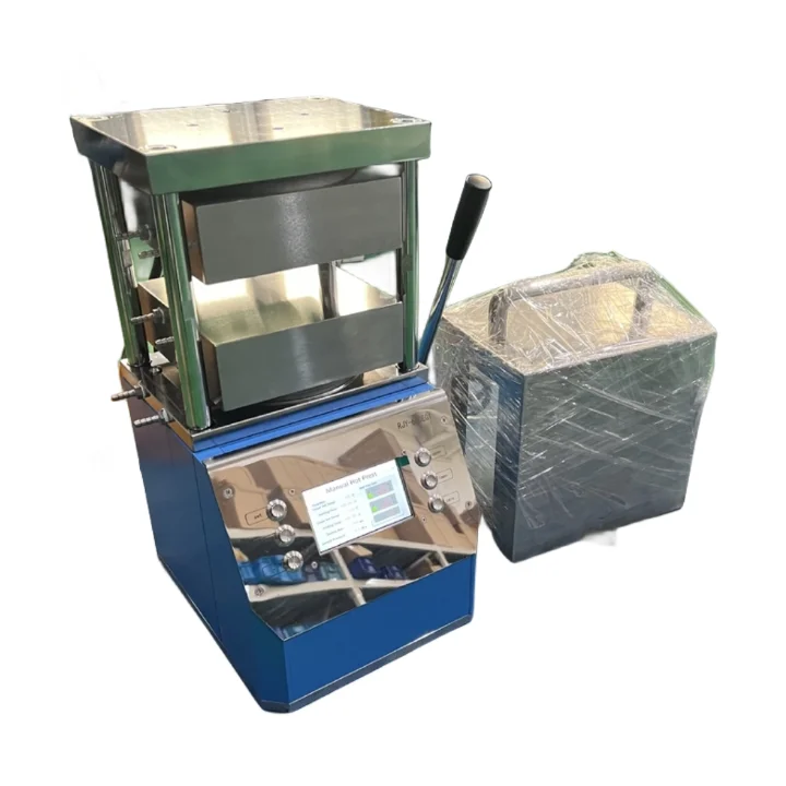 500.C Heated Hydraulic Press 10T Double Heating Plate Press Manual Powder Hot Press with Optional Water Cooling Machine