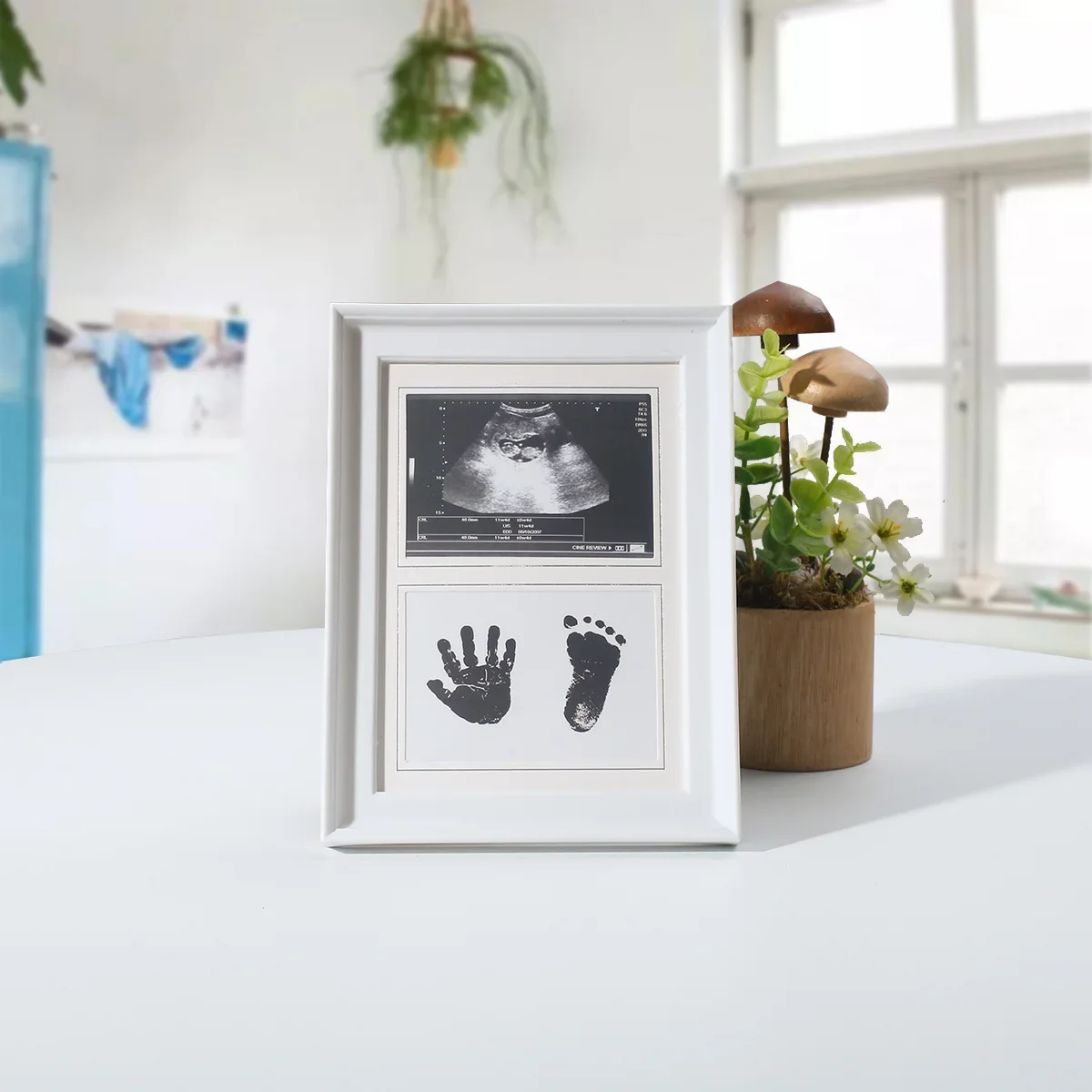 Ylsteed Newborn Photo Frame Newborn Footprint Ink Pad Hand And Footprints Growth Record Baby Photo Frame Newborn Photo Props