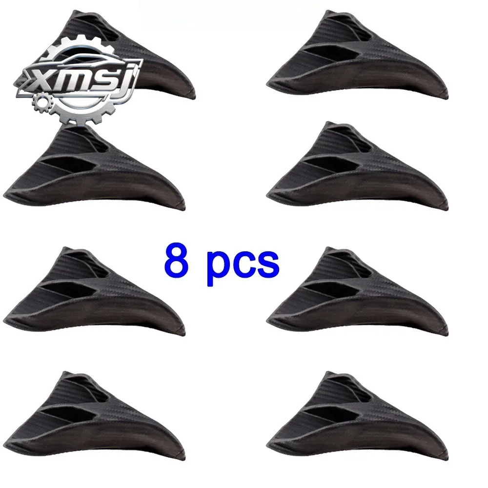 Kit 8 Piezas Alerones Universales Fibra Carbono Tipo Aleta Tiburón, Difusor para Techo Coche