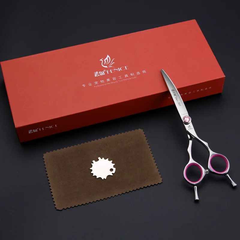 Fenice Professional Dog Grooming Scissors Curved Round Tip JP440C Steel 6.5 & 6 inch for Beginners Pet Home Use Pet Beautician - view 6