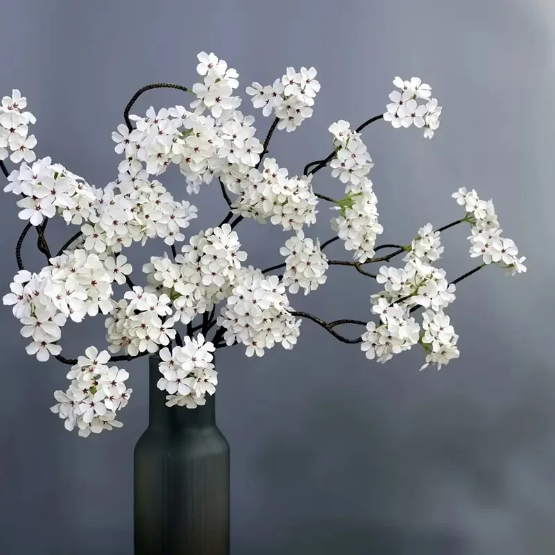 Luxuriöse künstliche Birnenblüten für Herbst und Winter, 90 cm, Seidenblumen für Wohnzimmer, Hochzeiten, Partys, Weihnachtsdekoration, Outdoor-Blumenschmuck – Detail 3