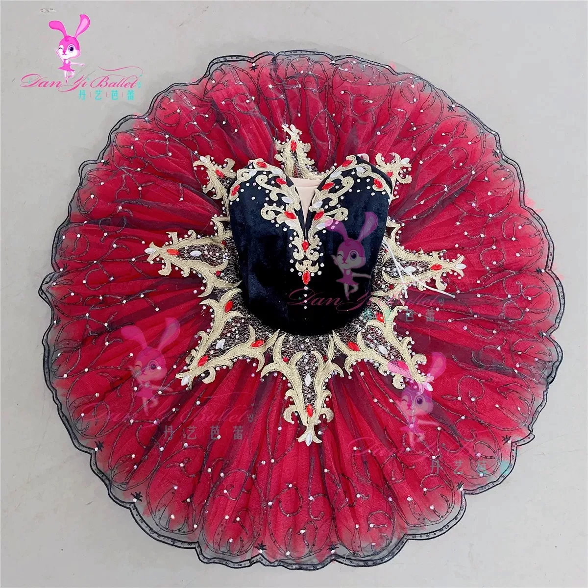 Danyi professional Esmeralda ballet costume black and red performance fluffy skirt dish skirt customized tutu competition