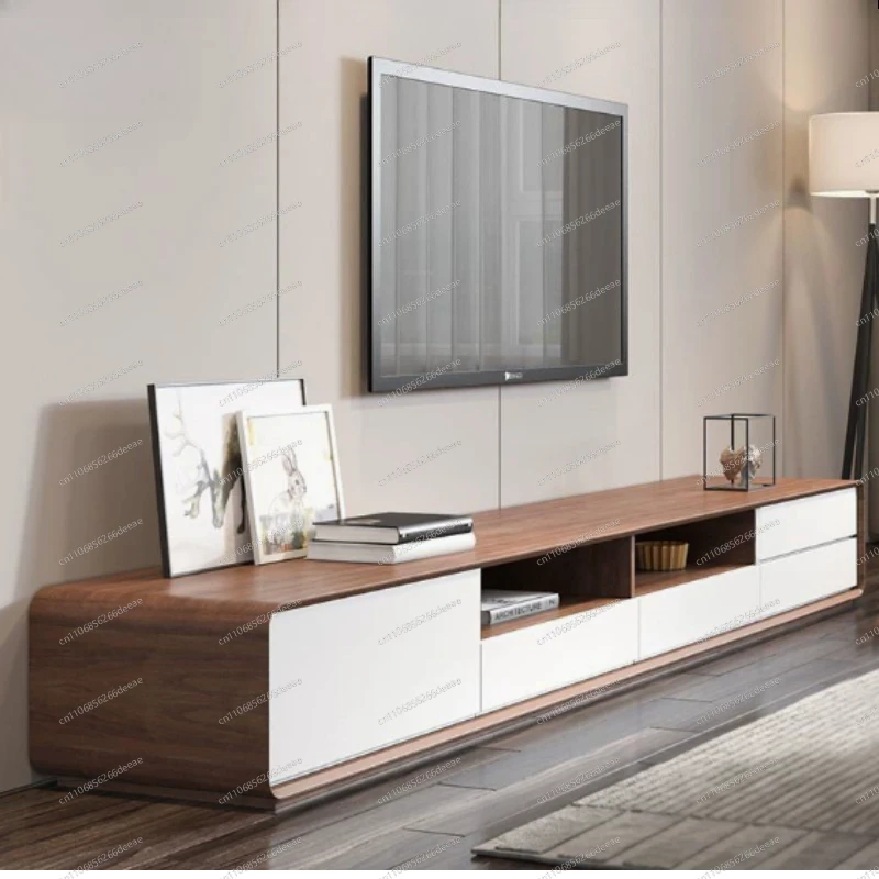 Modern Low-Profile TV Stand – Solid Wood Media Console, 4 Drawers + Open Shelf, Fully Assembled