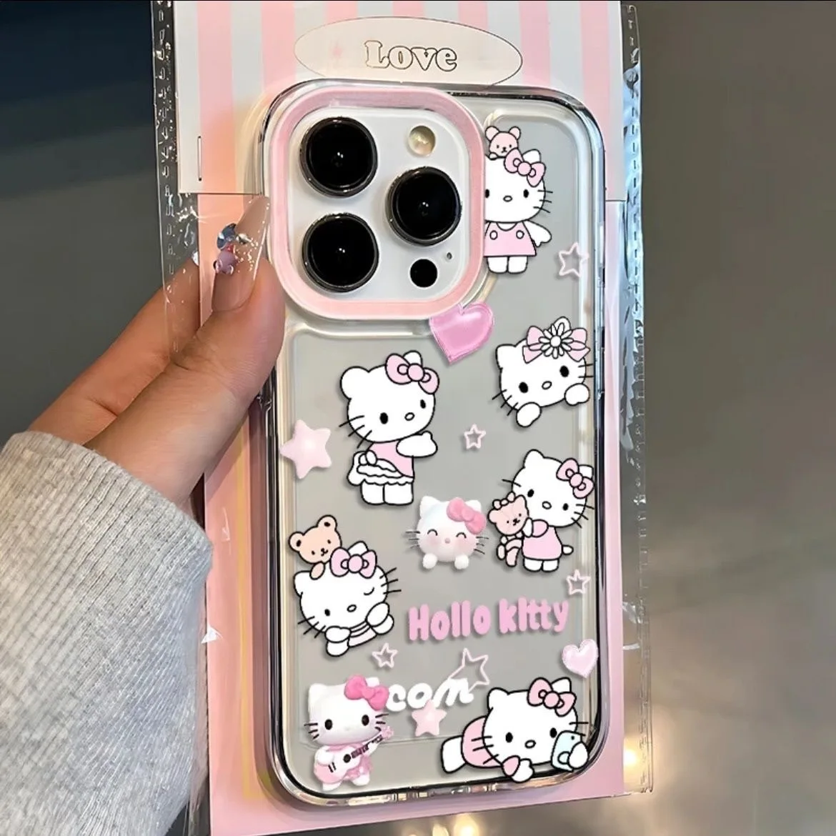 Kawaii sanrios hellokitty průhledný mezera telefon pouzdro pro Huawei P 30 50 pro lite nova 5 6pro 7 9 7SE pro 5G průhledná zakrýt