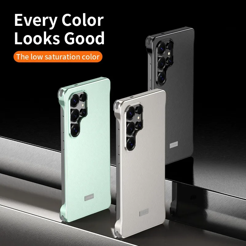 

Case For Samsung Galaxy S26 Ultra Aluminium Alloy Ultra-thin Frameless Silicone Airbag Shockproof Cover For Galaxy S26Ultra