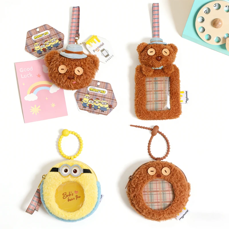 

Оригинальная плюшевая игрушка Боб из мультфильма «Миньоны», плюшевый кошелек-брелок в виде медведя Тима, подарок для детей на Рождество и день рождения