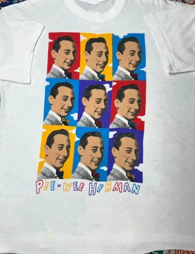 PEE WEE HERMAN Gift For Fan unisex White Cotton T SHIRT FULL Size S-5XL
