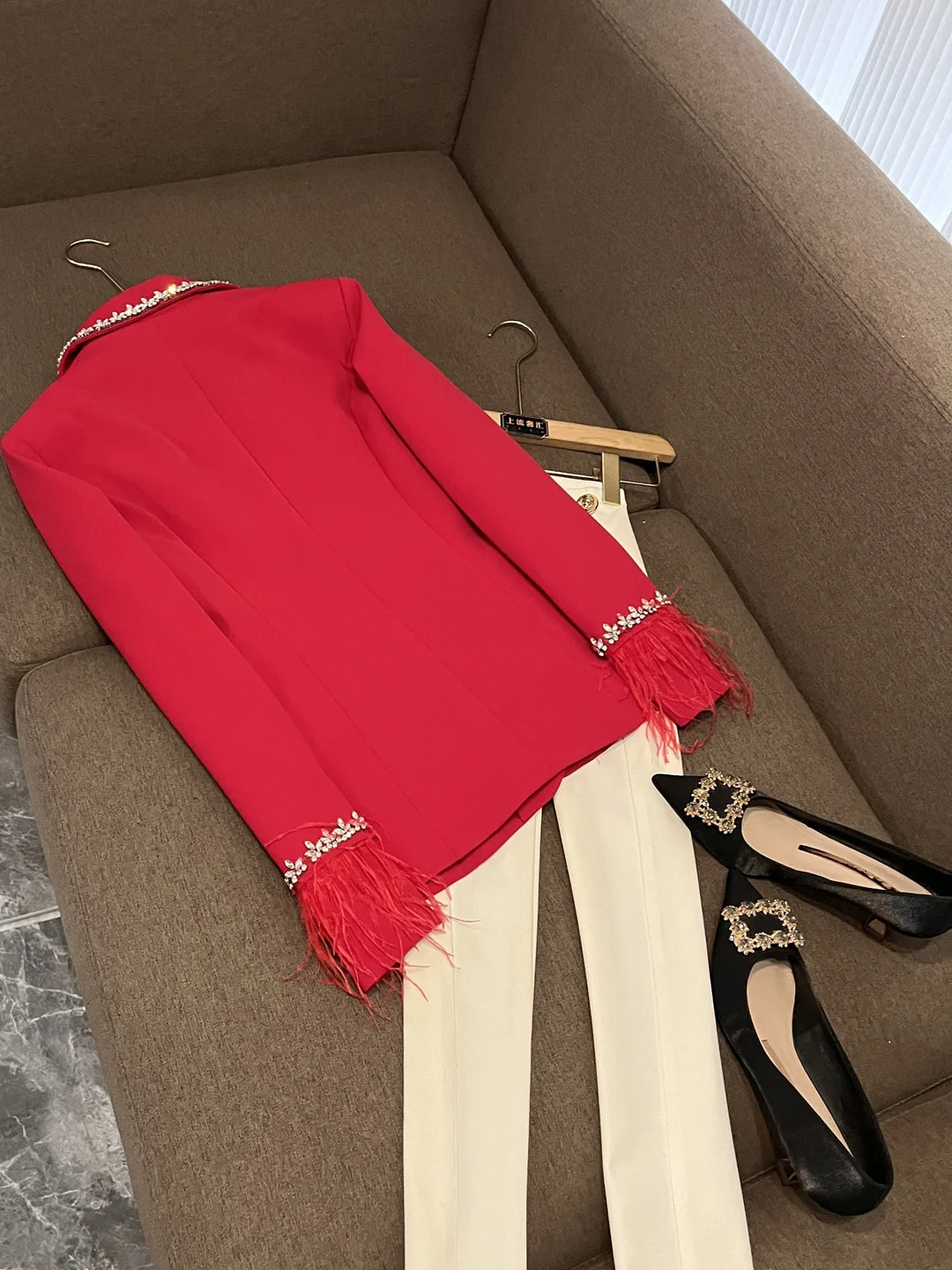 Ele الماس جزءا لا يتجزأ من المرقعة مربوط صدرية فاخرة الوجه طوق تصميم الخريف جديد وصول المرأة Busin البدلة