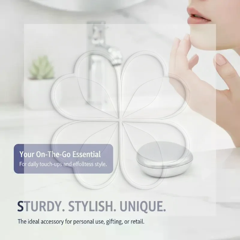 Refillable Solid Perfume Container Zinc Alloy Sliding Lid Metal Balm Box Portable for Outdoor Travel Gifting