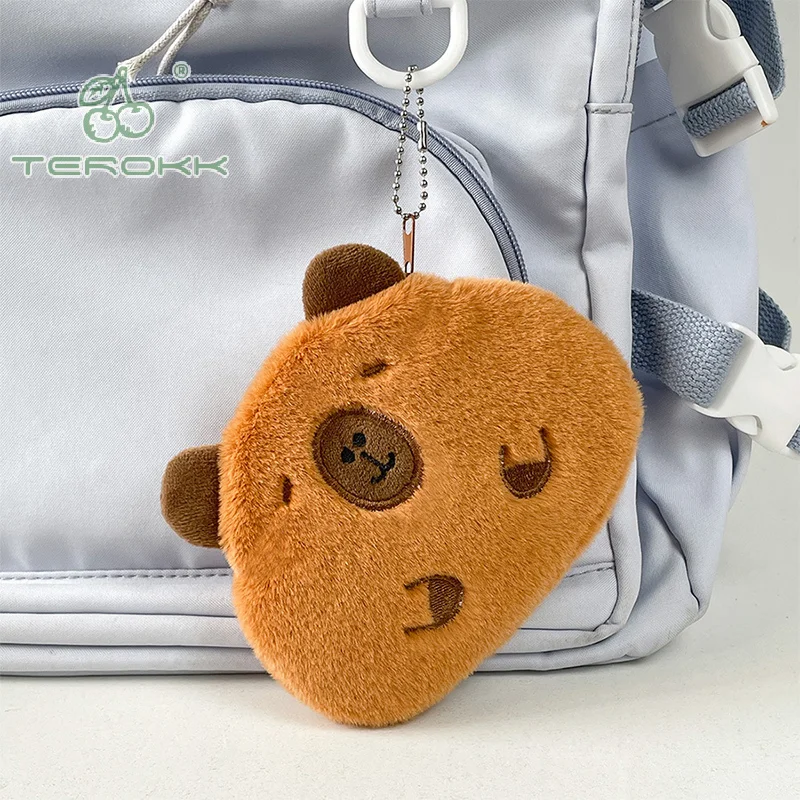 Creative Capybara Plush Coin Purse Fashion Kawaii Mini Storage Bag Keychain Cartoon Bags Pendant Decoration Gifts image 3