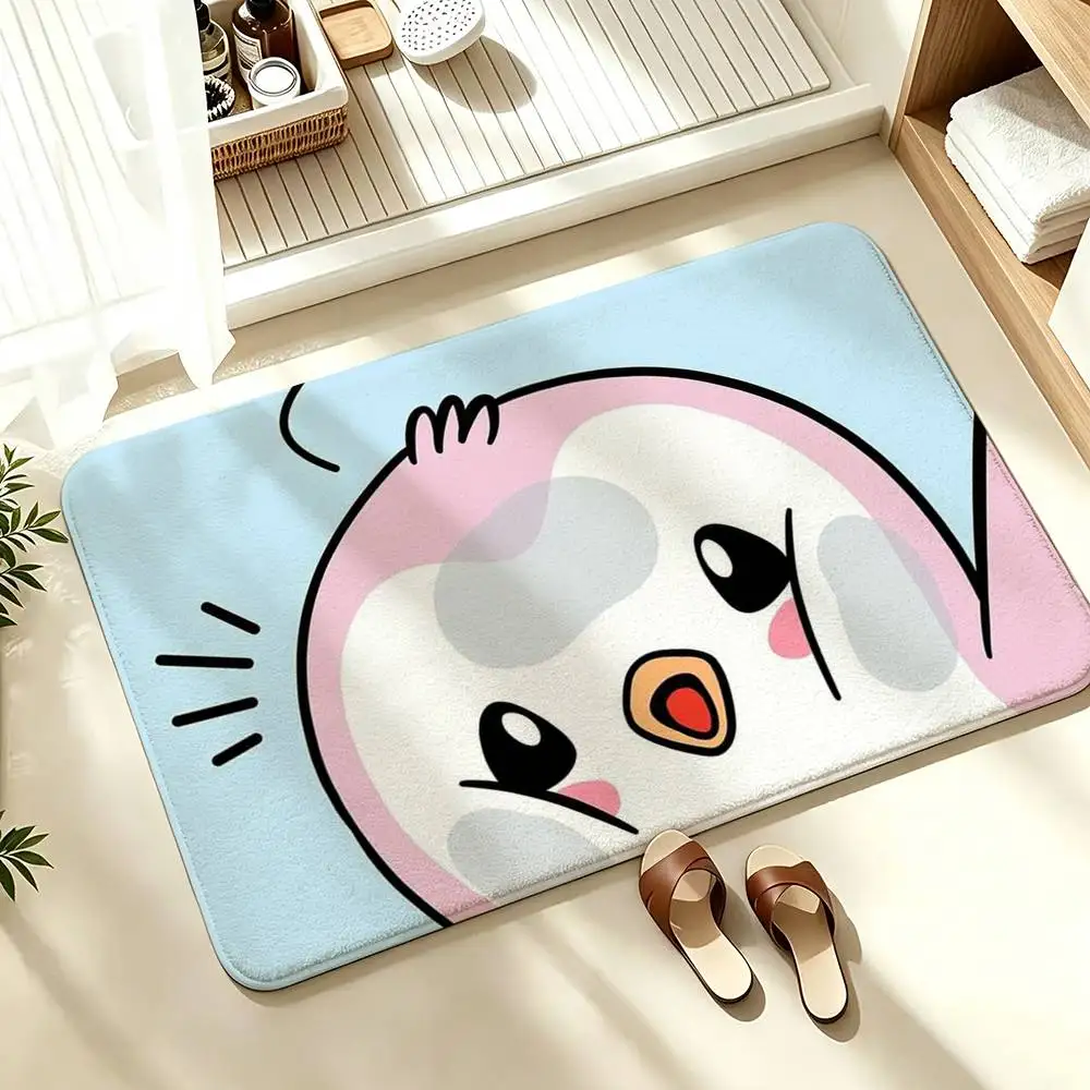 P-Pudgy Penguin CUTE  Soft Absorbent Decorative Floor Mat for Bathroom Entryway Living Room