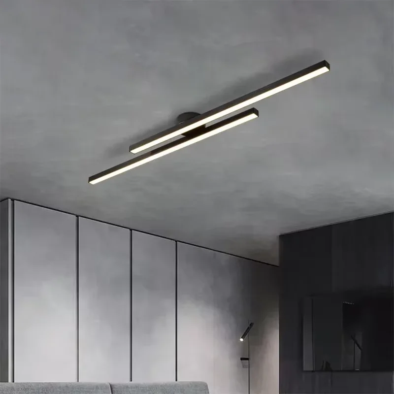 Moderne LED-Deckenleuchte, Schwarzgold, 60/80 cm, Hängelampen für Wohnzimmer, Eingangsbereich, Schlafzimmer, Restaurant, Innendekoration, Beleuchtung