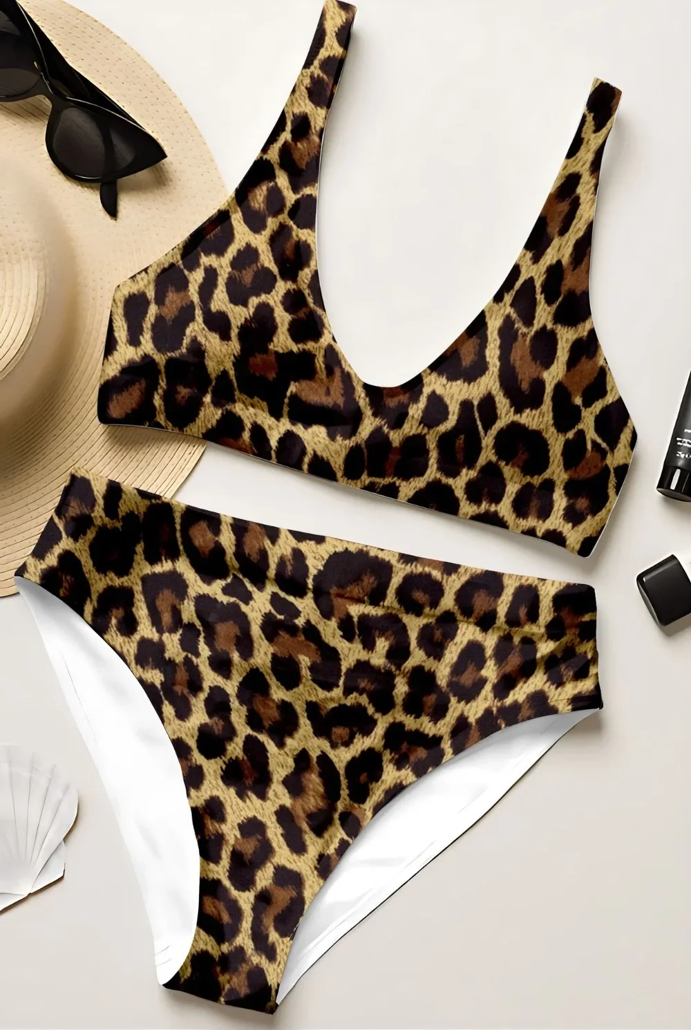 Women Bikini Swimsuit Animals Zebra Leopard Printed Gym Training Swimwear Athletic Removable Pads Swimming Sportswear Suits