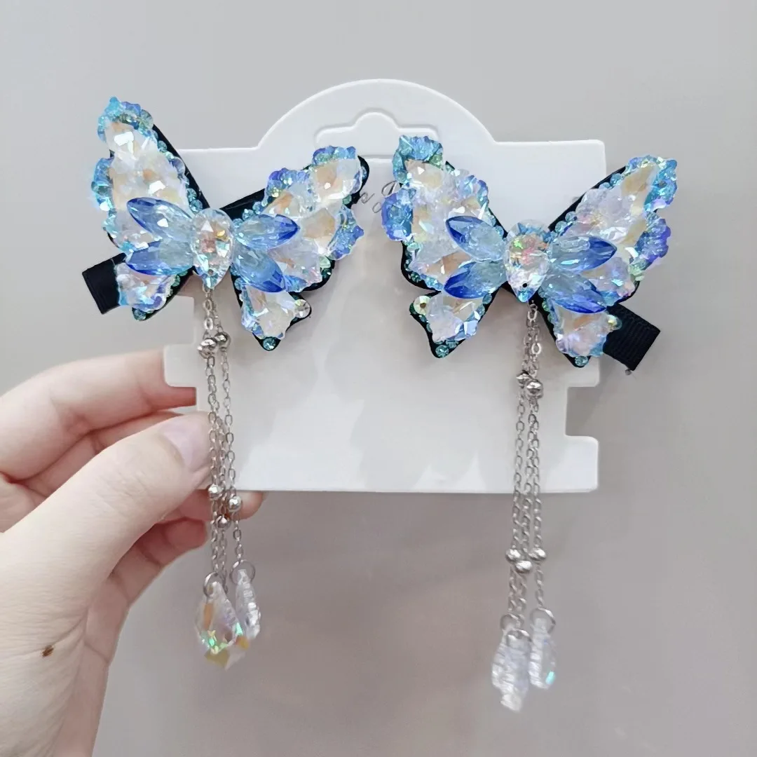 

Antique hairpin headdress tassel super fairy crystal butterfly hanfu hairpin deserve to act the role of step ms original design