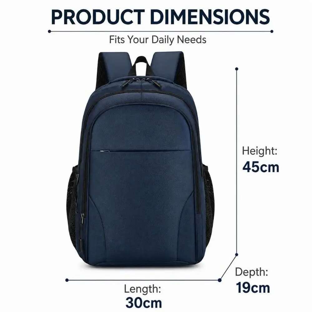 Large Capacity Student Schoolbag Air Cushion Strap Polyester Business Computer Bag Durable Adjustable Travel Backpack for Travel view 6