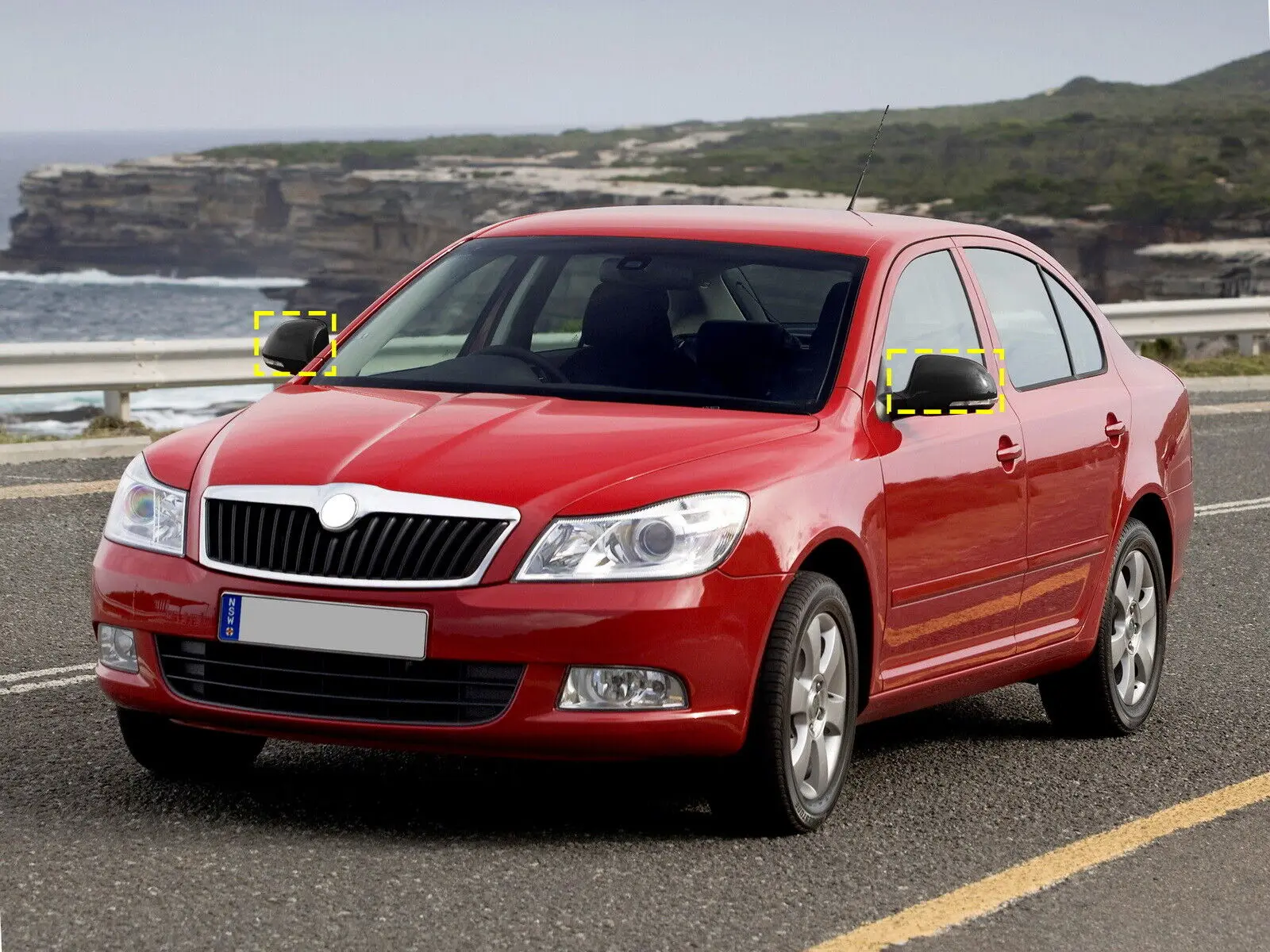 L + R لمعان أسود الجانب مرآة الرؤية الخلفية قبعات غطاء لسكودا اوكتافيا 2 1Z 2009-13 رائع MK2 II 3T الباب الجناح مرآة #6