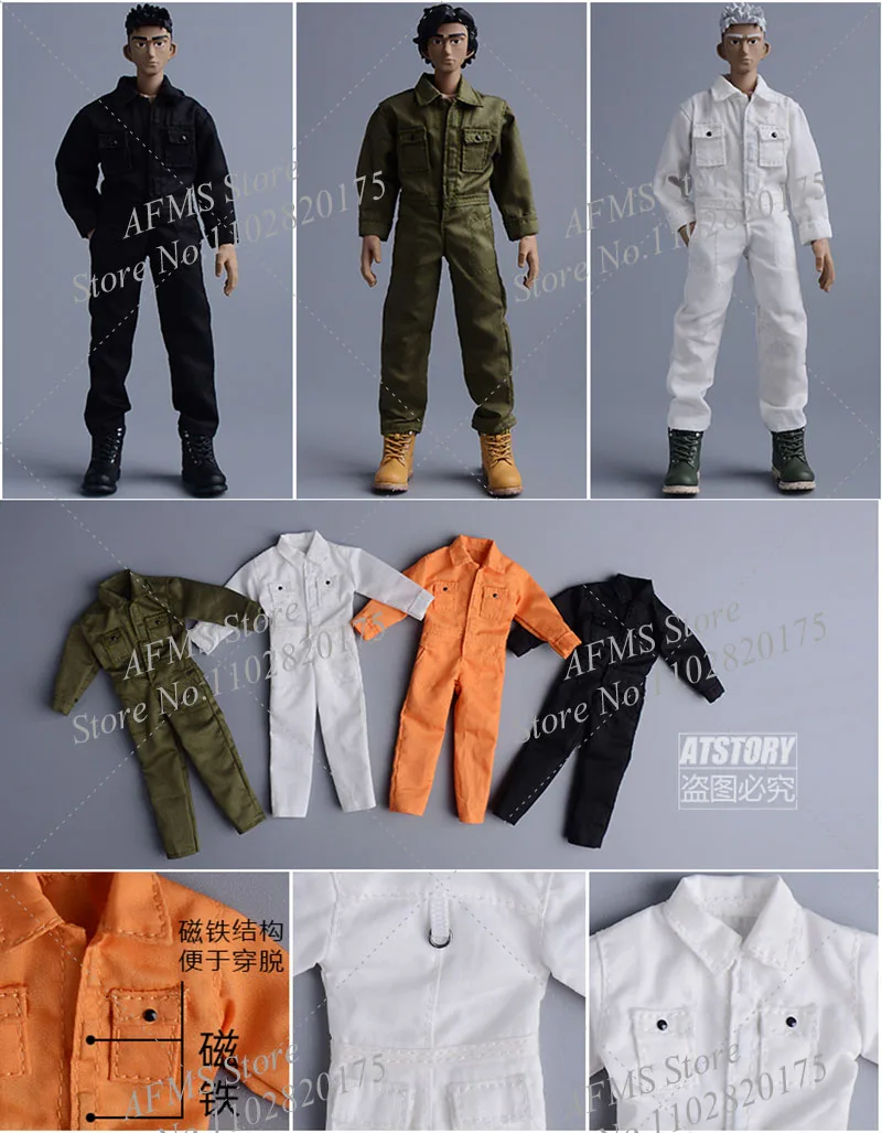 1/12 الرجال الجندي البضائع بذلة العمليات الخاصة العسكرية التكتيكية طويلة الأكمام موحدة وزرة تناسب 6 بوصة عمل نموذج لجسم الدمى #6