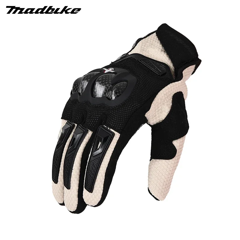 MADBIKE Motorcycle Spring/Summer Cycling Carbon Fiber Anti Drop Gloves Breathable Motorcycle Rider Wear-resistant Racing Gloves