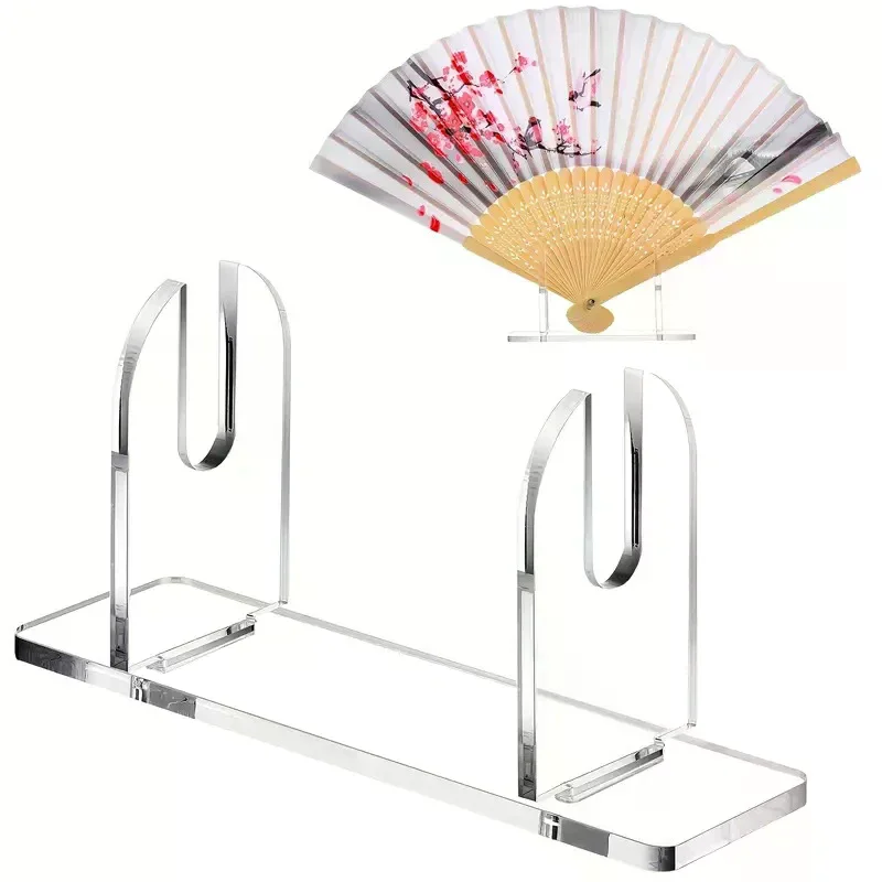1/2pcs Acrylic Fan Display Stands Foldable Fan Stand Holder Space-Saving Desk Organizer For Japanese & Chinese Hand Fans