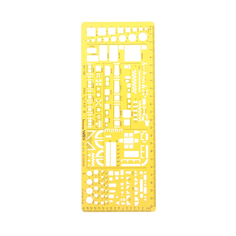 1PC Template Ruler Professional Architectural Template Ruler Drawing Stencil Measuring Tool Students Ruler