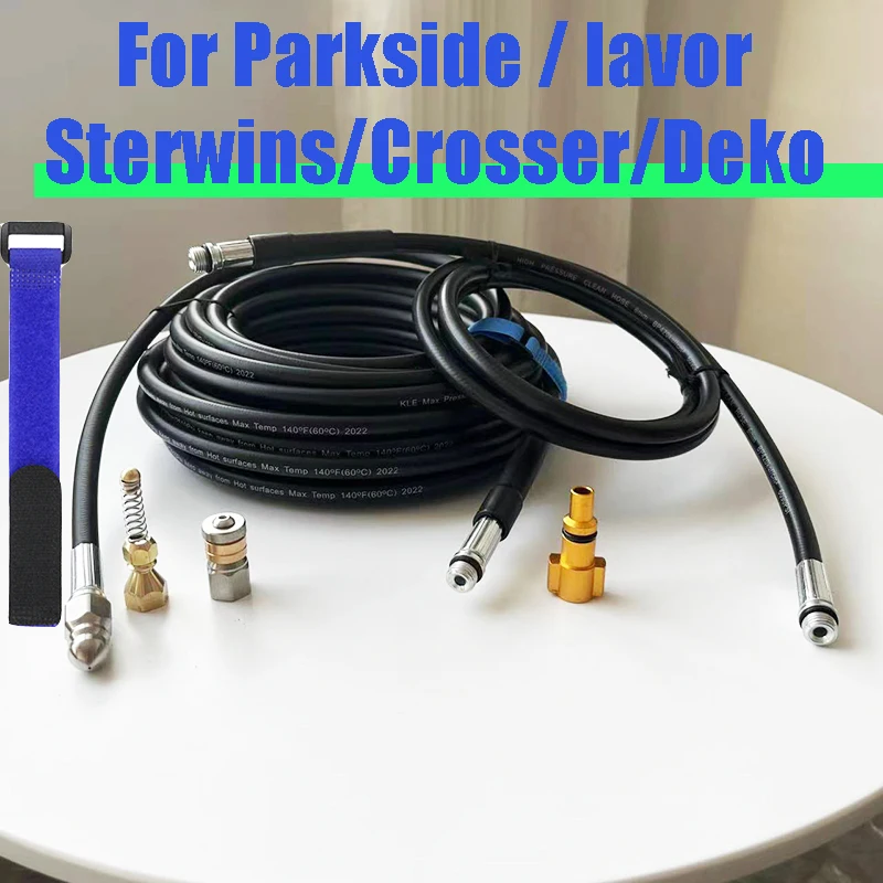 Pressure Washer Sewer Drain Water Cleaning Hose Car Washer Pipe Line Cleaning Kit Sewage Jet Hose For Lavor /  Sterwins / Vax