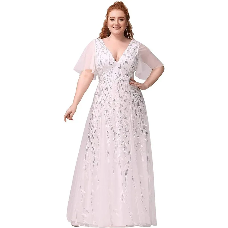 

Elegant Lace Deep V Long Dress Sexy Bridesmaid Evening Gown One Piece Cross-Border Foreign Trade Party Dress Drop Shipping