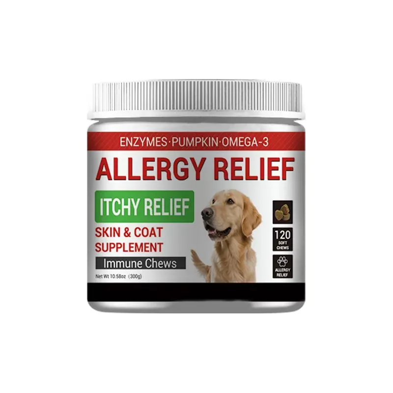 

120 Count Dog Allergy Relief Chews Omega 3 Anti-Itch Skin Supplement Dog Itch Relief Soft Chews Allergy Relief Skin & Coat