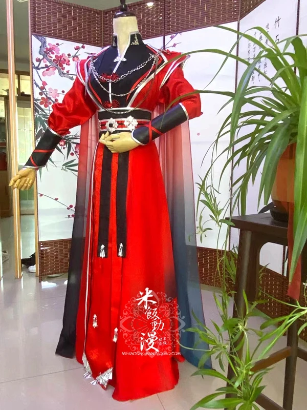 

Anime Tian Guan Ci Fu Hua Cheng Cosplay Costume Red Hanfu with Cloak Halloween Carnival Fancy Party Outfit Chinese Ancient Suits