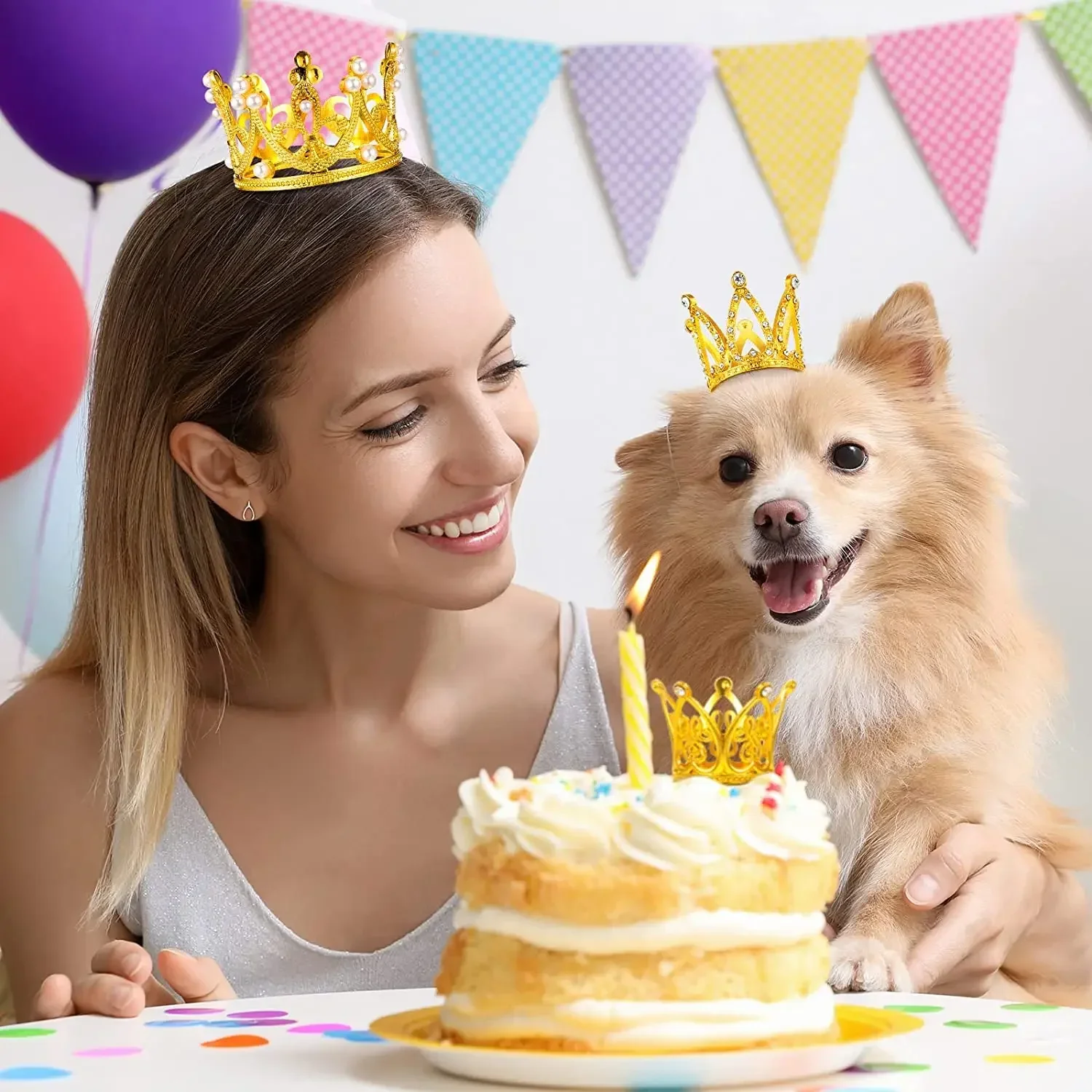 تاج لؤلؤي صغير لتزيين الكيك، زينة للكب كيك، زينة شعر للأطفال، زينة خبز الكيك بنفسك لتزيين حفلات الزفاف وأعياد الميلاد