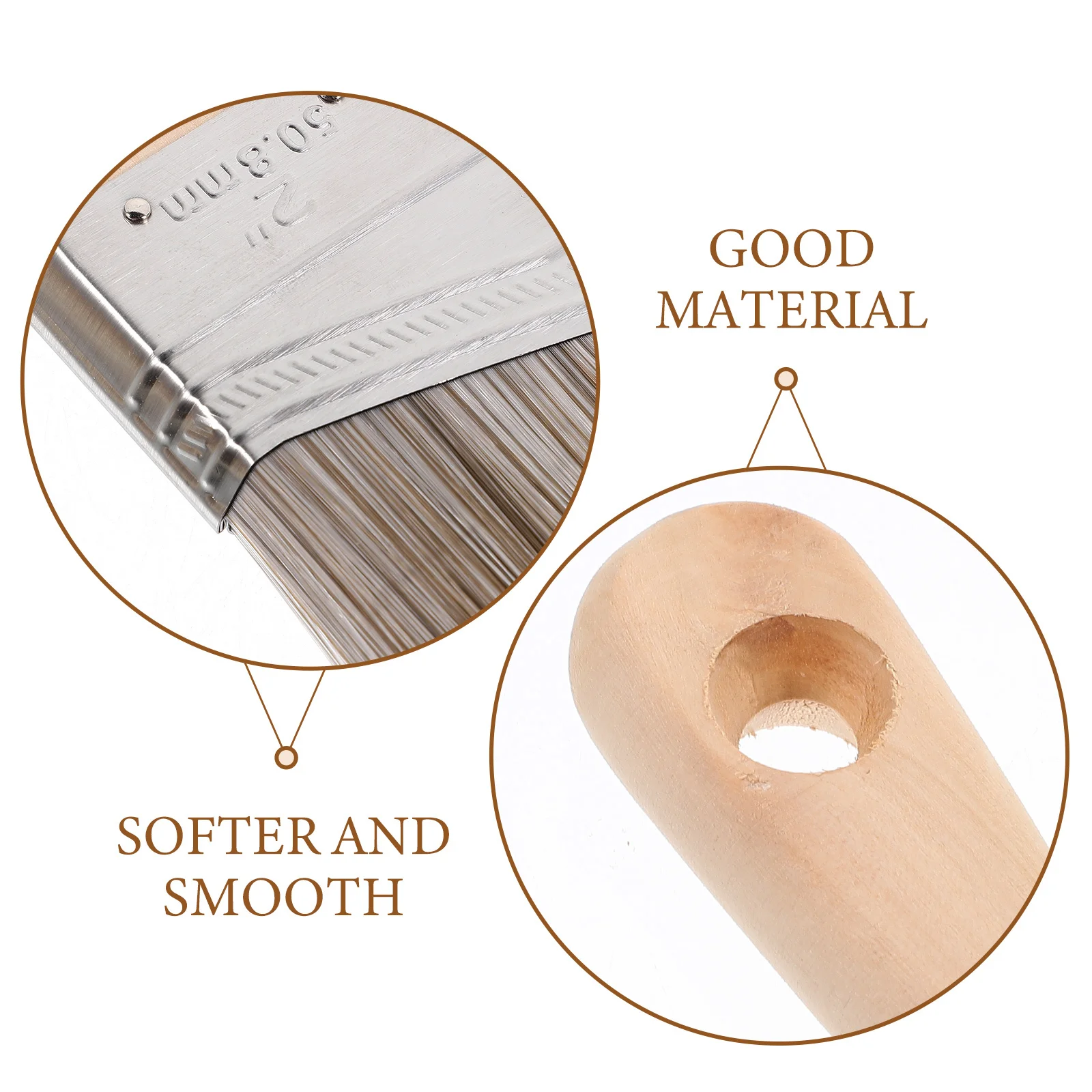 

5Pcs Paint Brushes Wood Handle Ergonomic Design Soft Bristle Oil Paint Brush Set for Walls Furniture Art Painting