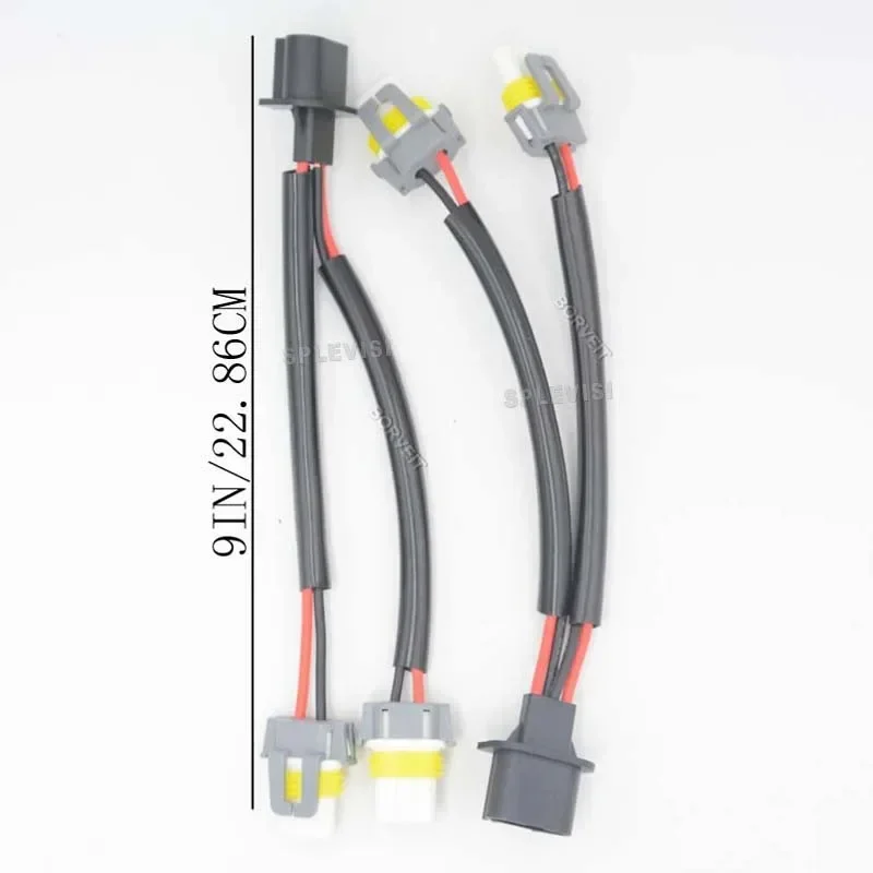 2Pcs 2-Way Splitter Wire Conversion Wire 9008 H13 Male TO 9005 9006 H10 Female Harness Head Light Male Female Plug  Ceramic