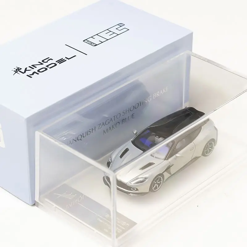 KING MODEL 1:64 Aston Martin Zagato Shooting Brake Mako Blue Diecast Alloy Car Model Limited Collectible Toys for Boys Gift view 6