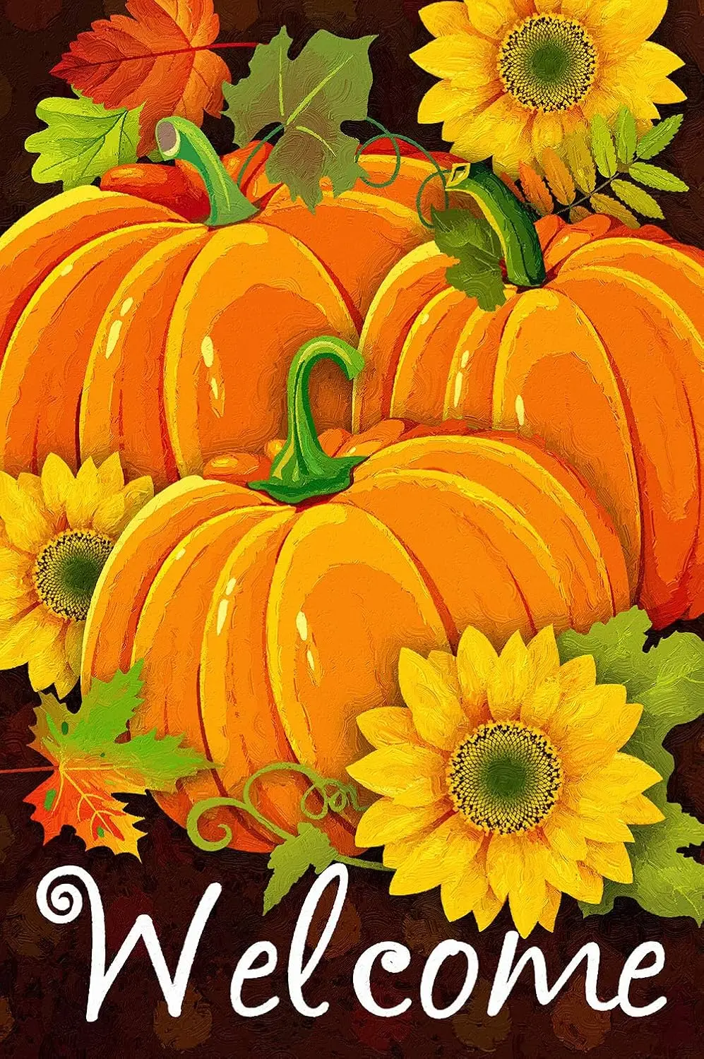 Texupday Welcome Fall Pumpkins Sunflowers Decoration Garden Flag Autumn Outdoor Flag 12