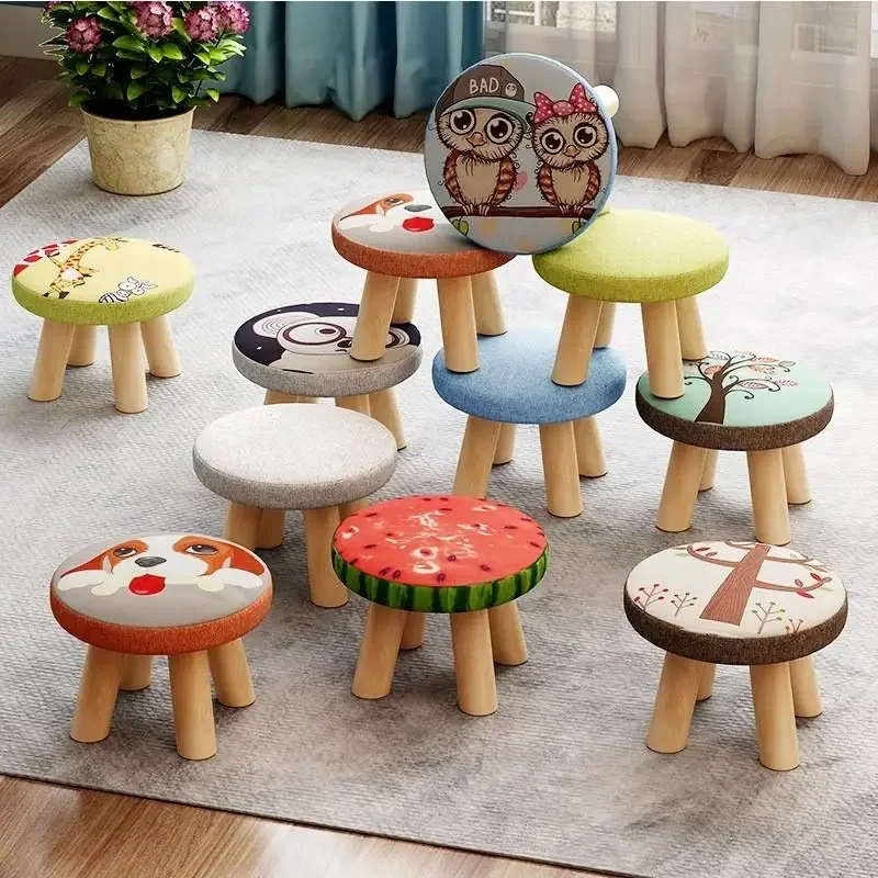 

Solid Wood Household Chair Fashion Change Round Adult Sofa Stool Low Stool Creative Small Board