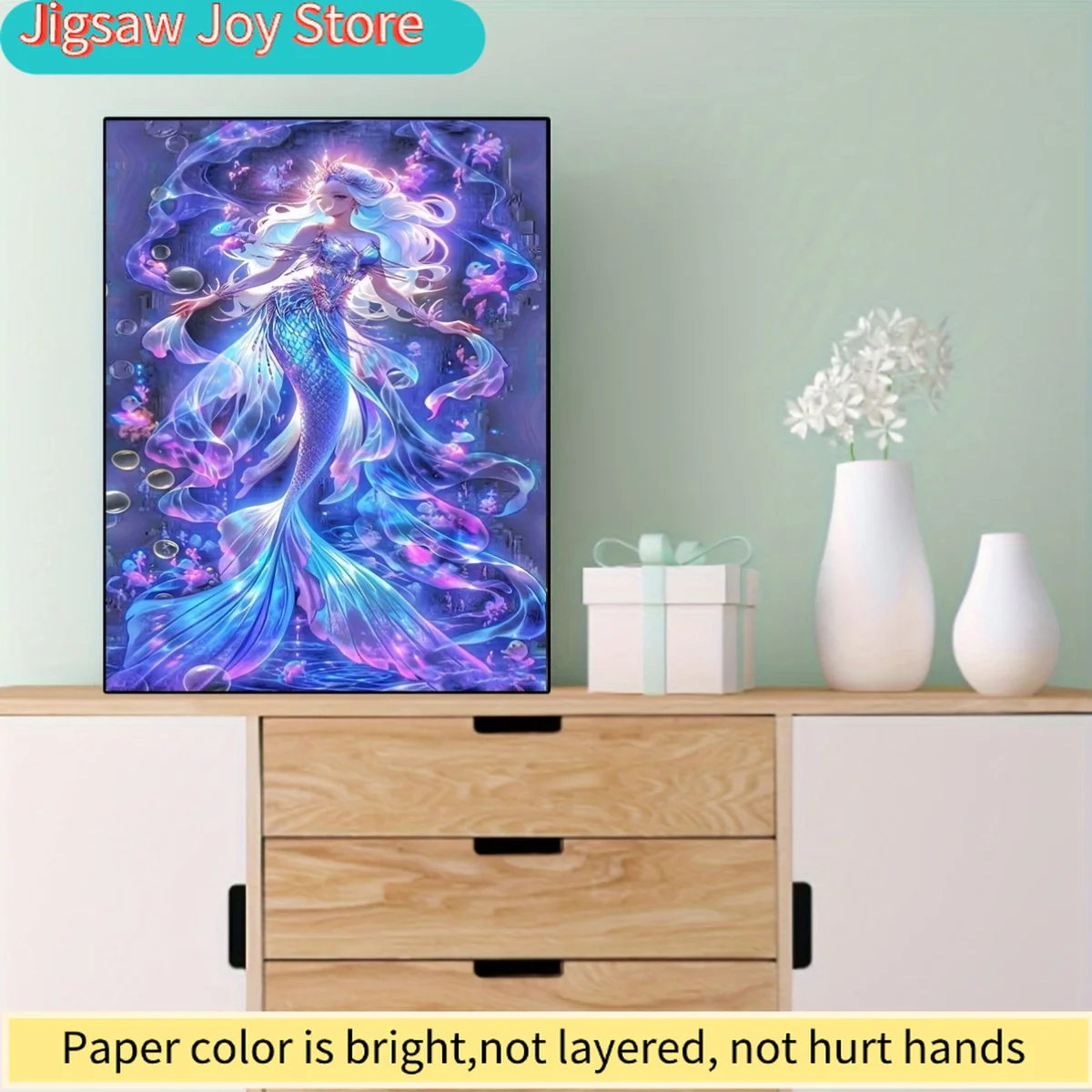 

Mermaid Diamond Painting Kit - Round Acrylic Diamonds, DIY Handmade Craft, Home Wall Decor, Enhances Motor Skills & Patience,