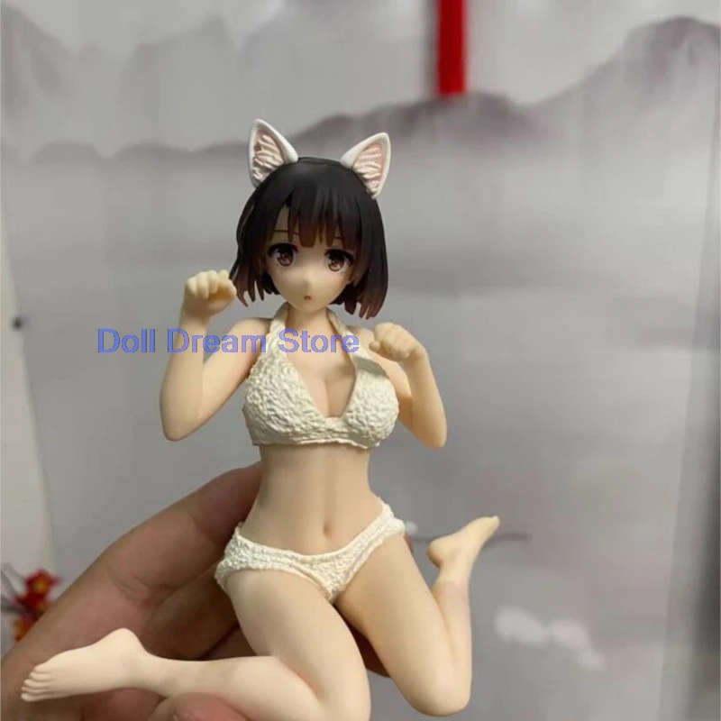 

В наличии: 100% оригинальная японская аниме-фигурка Мегуми Като с кошачьими ушками, сидящая, из ПВХ, коллекционная модель, игрушка, 2026 год.