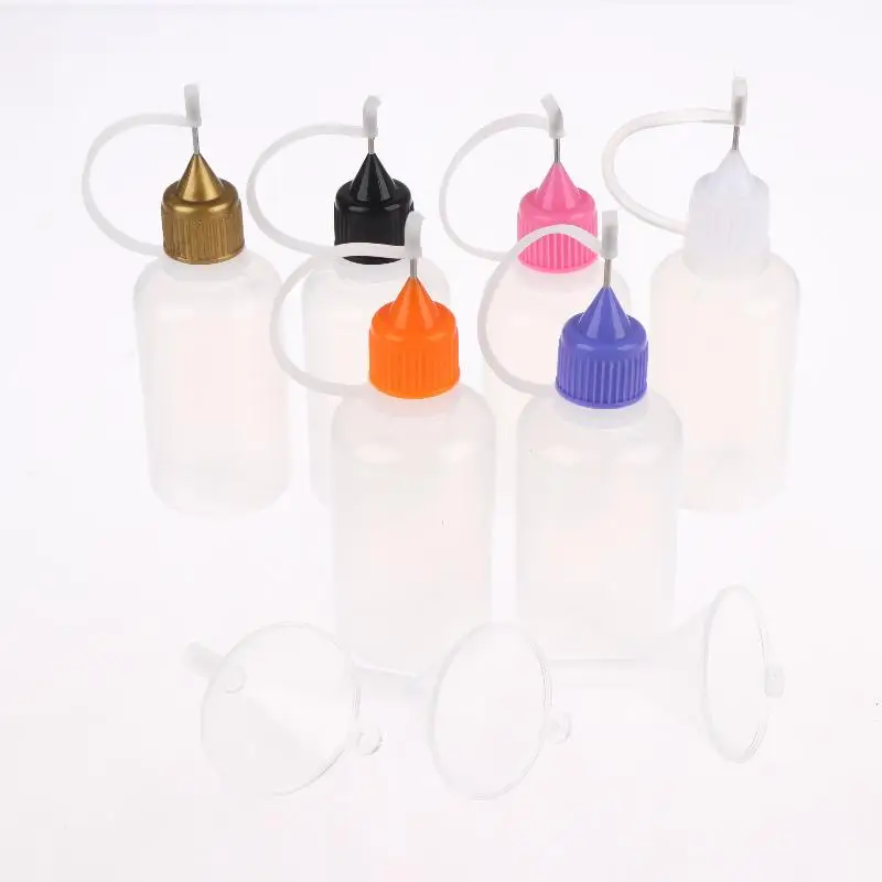 1 Set durchsichtige Plastikflaschen mit Nadelspitze und auslaufsicheren Deckeln in verschiedenen Größen, perfekt für die Aufbewahrung von Bastelkleber – Detail 9