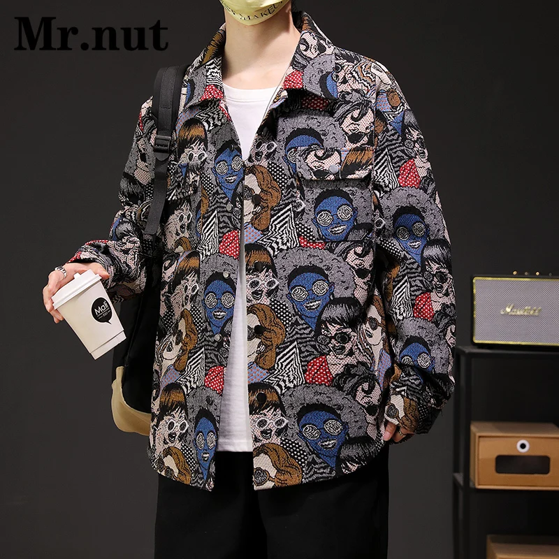 Harajuku Men\'s Clothing Jackets Camping Coat Women Fashion Slim Punk Outerwear Casual Hip Hop Streetwear Versatile Retro Jacket