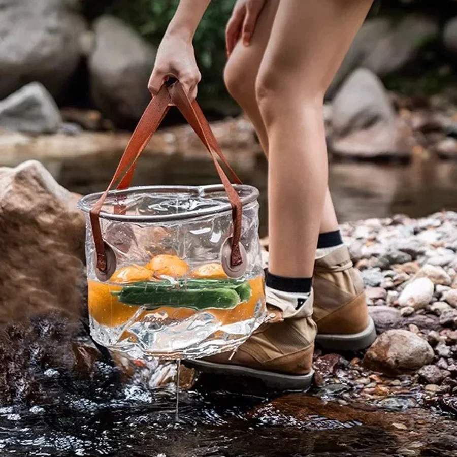 

Portable Folding Bucket,Waterproof Outdoor Bucket For Camping Picnic Fishing, Multi-purpose Wear-resistant Water Storage Bucket