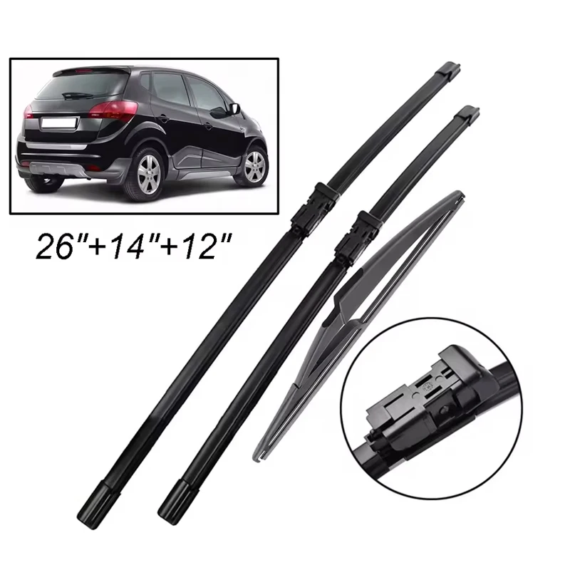 

Wiper Front & Rear Wiper Blades Set For Kia Venga MK1 2009 - 2019 Windshield Windscreen Window Rain Brushes 26"14"12"