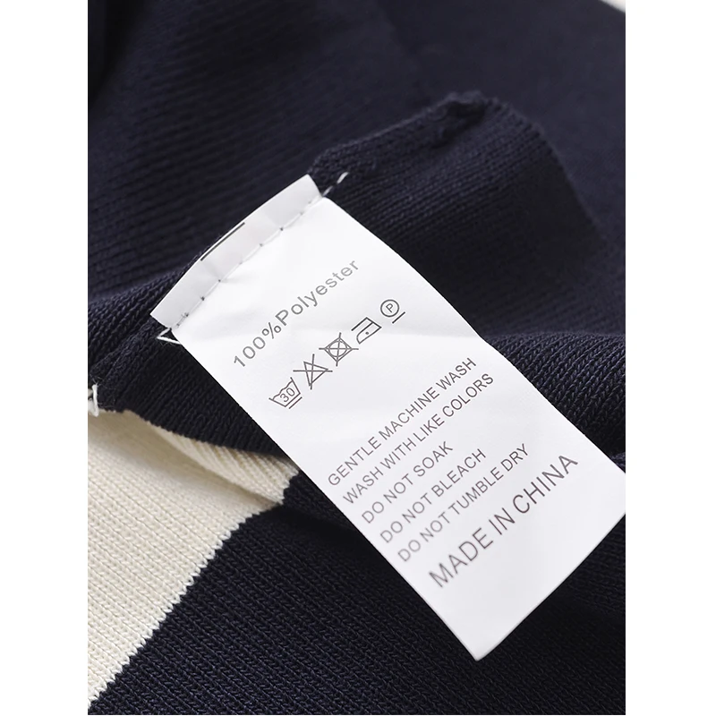 YENKYE Autumn Women Contrasting Striped Knit Dress Short Sleeve Round Neck Female Casual Dresses Mini Vestidos