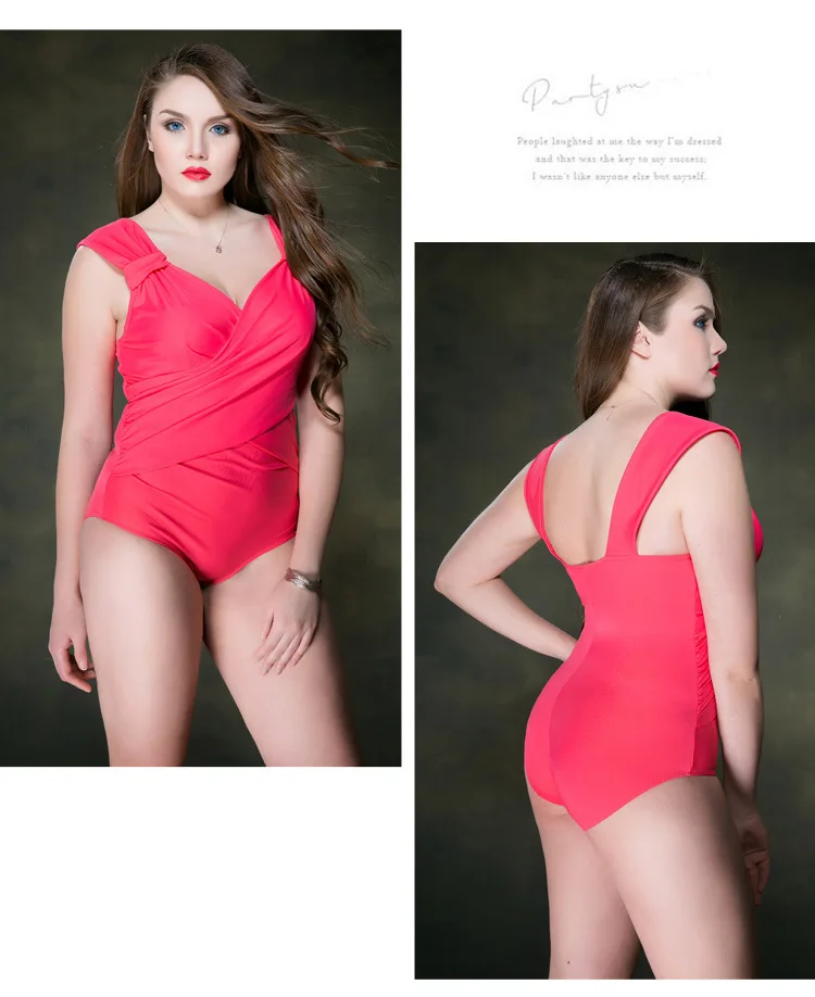 Plus Size Women\'s One Piece Triangle Swimsuit 2022 Ladies Solid Color Beach Swimsuit Sexy Push Up Swimwear Trajes De Baño Bikini