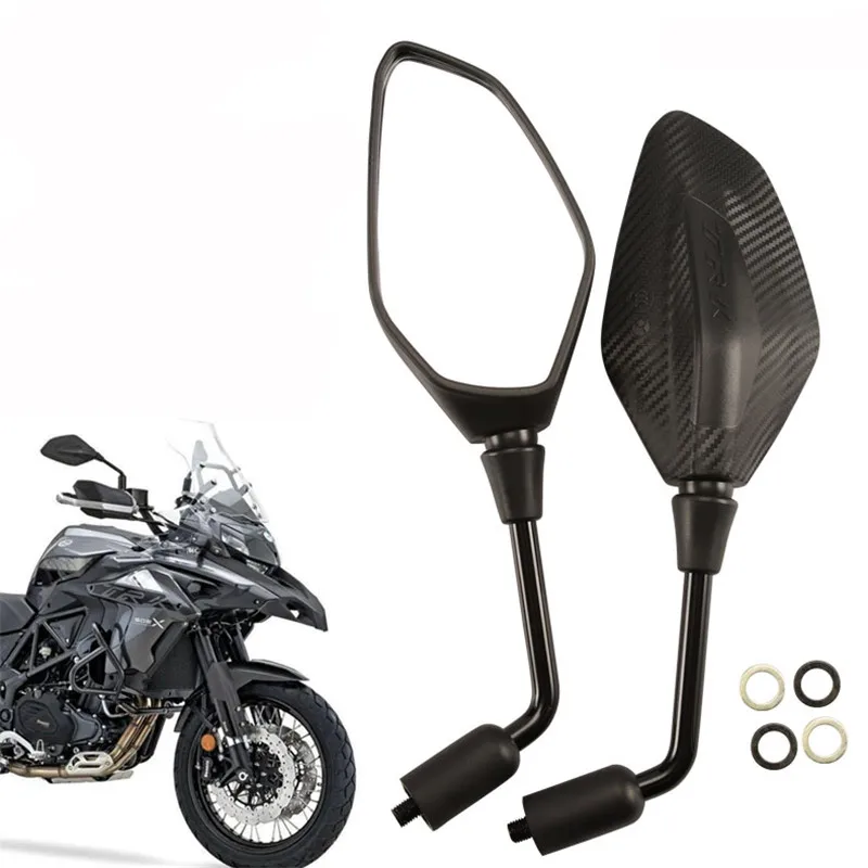 Een Paar Achteruitkijkspiegel Motorfiets Kunststoffen En Metalen Motorbike Zij Spiegels Clear Vision Voor Benelli TRK502 TRK502X BJ500GS-5D